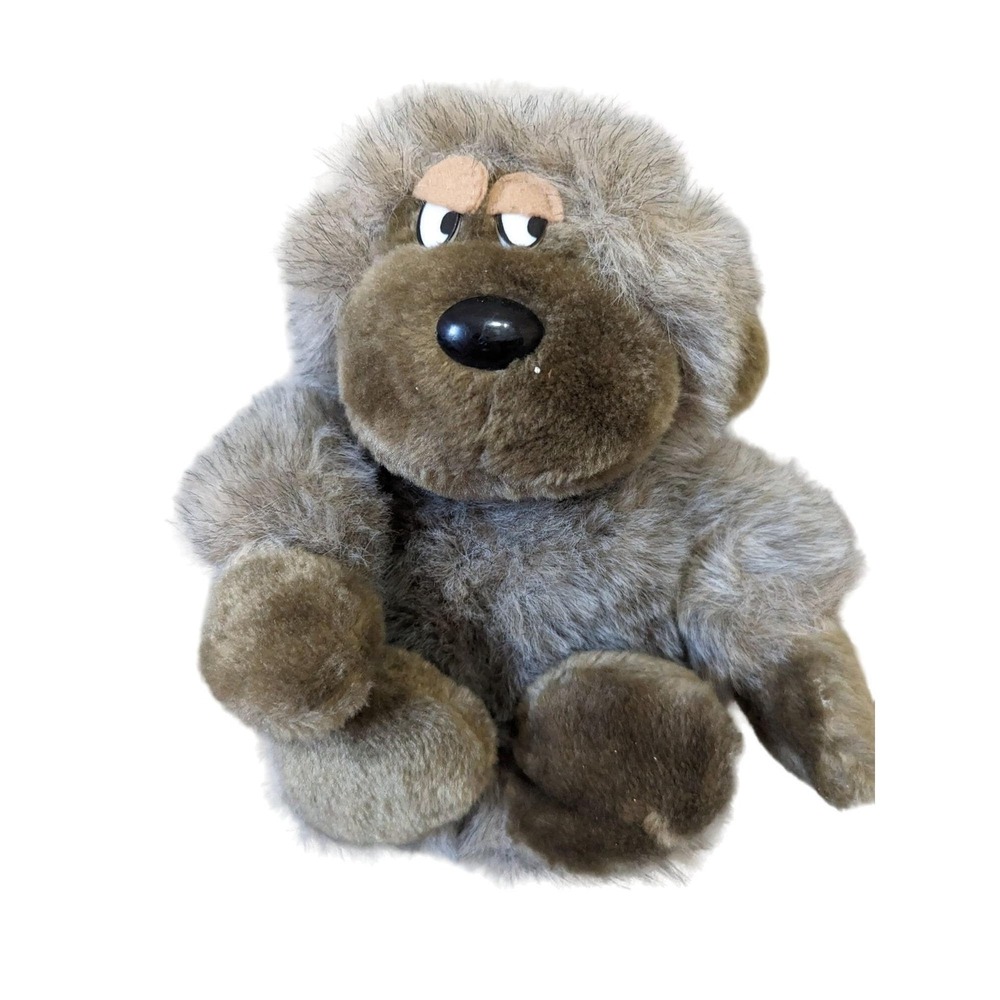Vintage Cuddle Wit Brown Gorilla Plush Stuffed Animal Grumpy Face 10 Inch